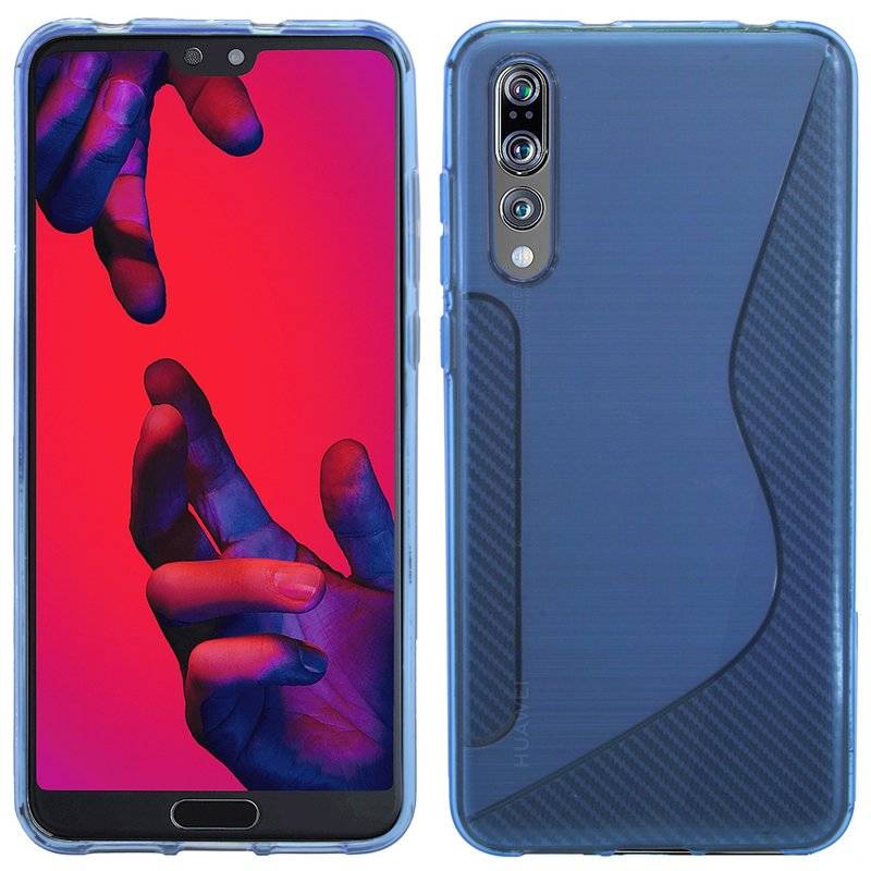 Huawei P20 Pro Handy Silikon Schutzhülle Cover Case Blau