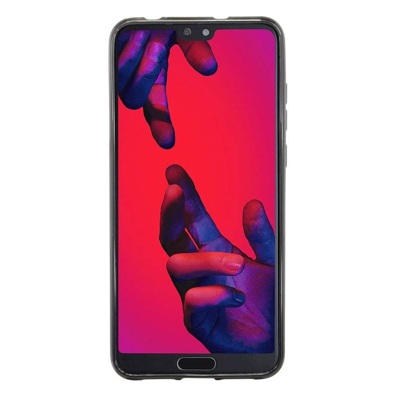 Huawei P20 Handy Silikon Schutzhülle Cover Case Schwarz