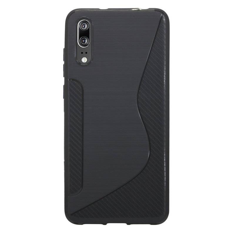 Huawei P20 Handy Silikon Schutzhülle Cover Case Schwarz