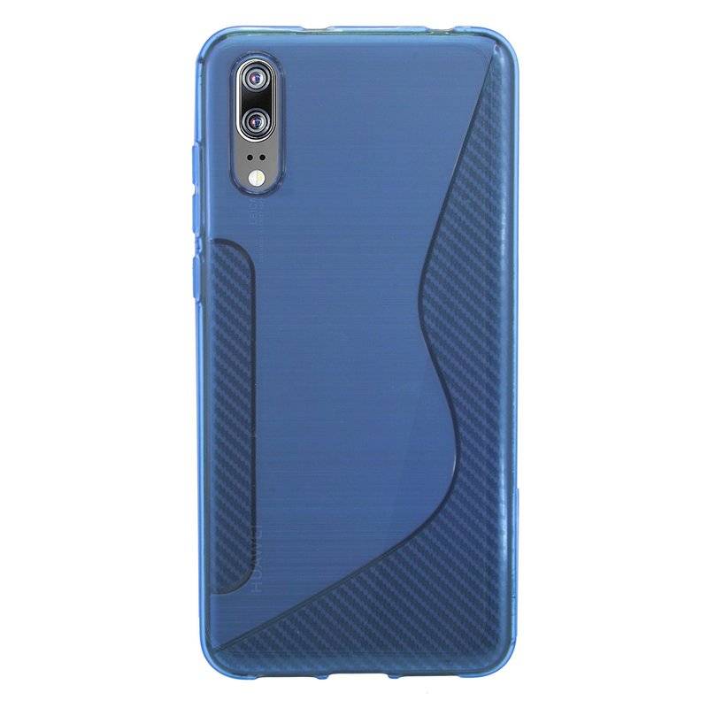 Huawei P20 Handy Silikon Schutzhülle Cover Case Blau