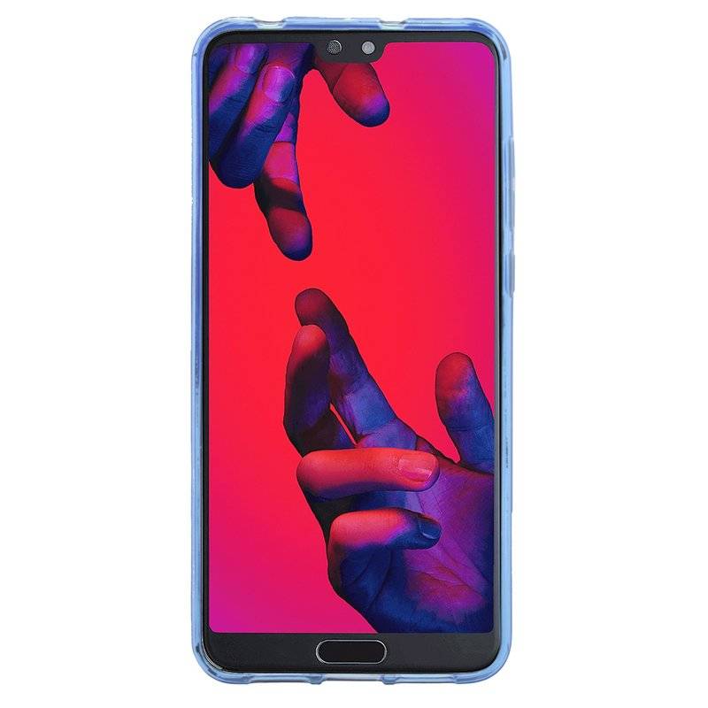 Huawei P20 Handy Silikon Schutzhülle Cover Case Blau