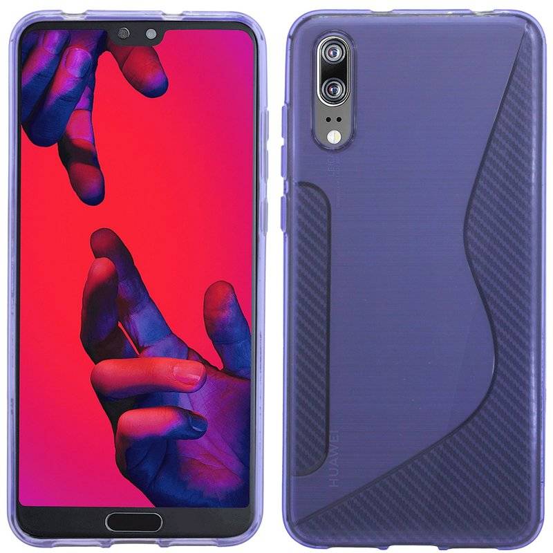 Huawei P20 Handy Silikon Schutzhülle Cover Case Lila