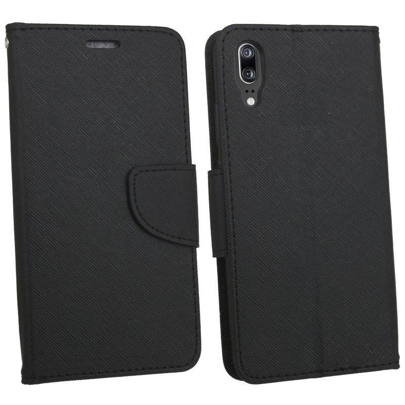 Huawei P20 Handyhülle Tasche Flip Case Smartphone Schutzhülle Schwarz