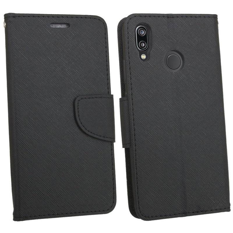 Huawei P20 Lite Handyhülle Tasche Flip Case Smartphone Schutzhülle Schwarz