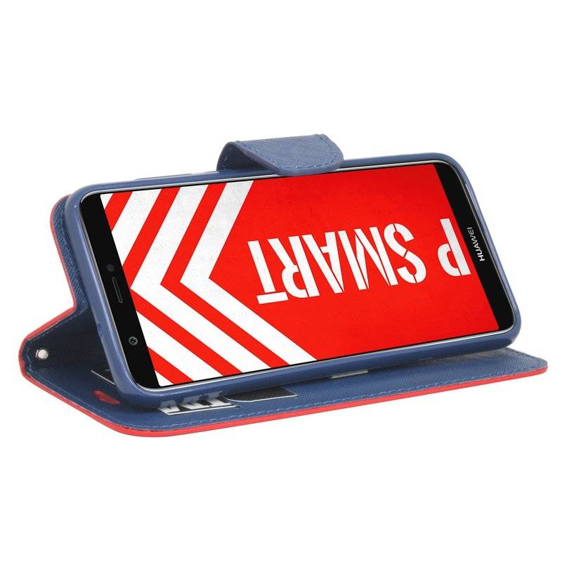 Huawei P Smart Handyhülle Tasche Flip Case Smartphone Schutzhülle Rot
