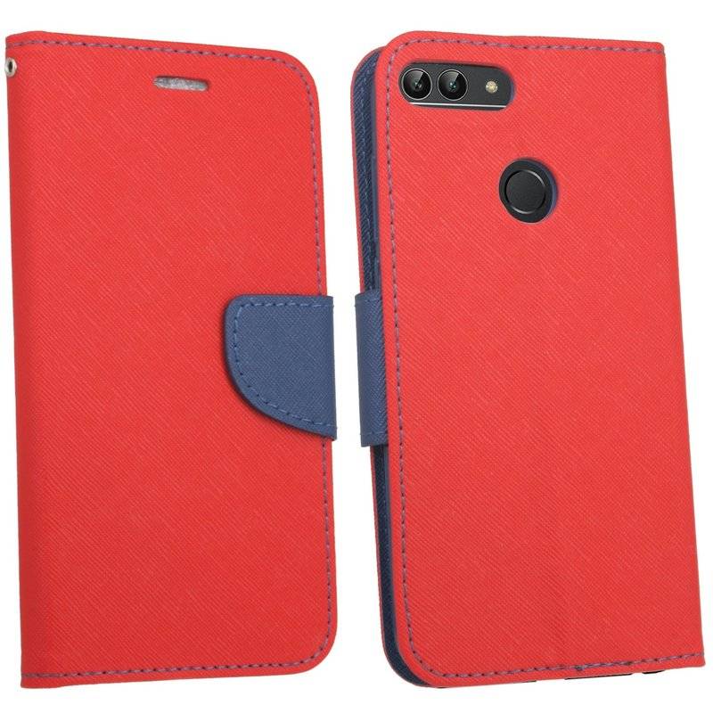 Huawei P Smart Handyhülle Tasche Flip Case Smartphone Schutzhülle Rot