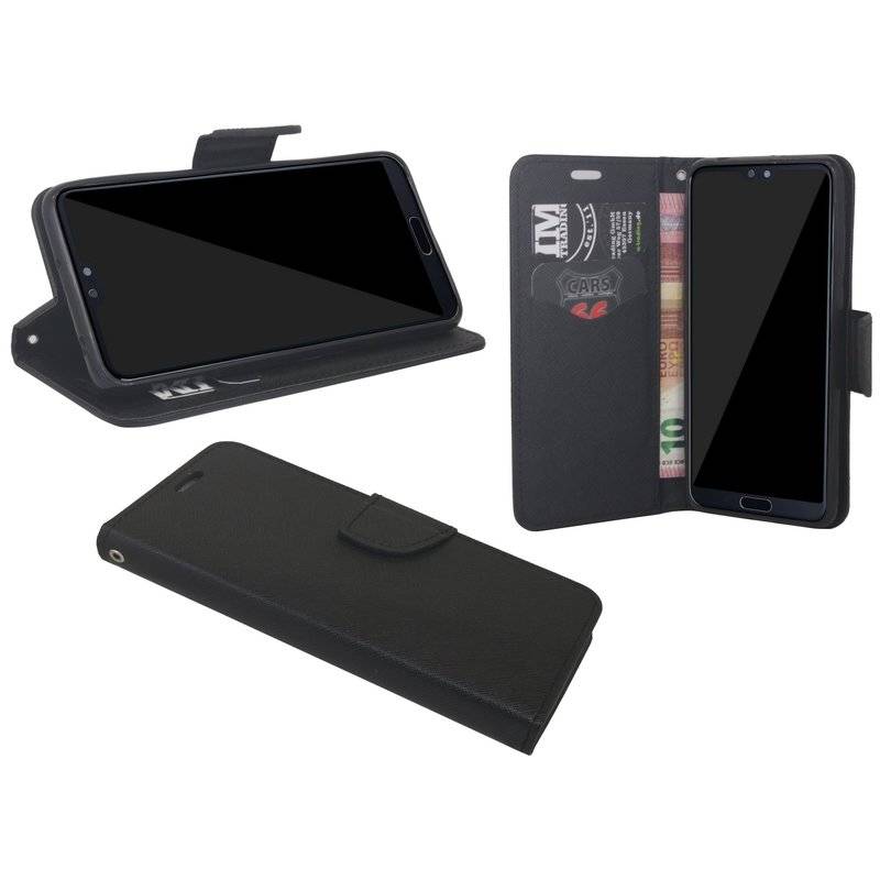 Huawei P20 Pro Handyhülle Tasche Flip Case Smartphone Schutzhülle Schwarz