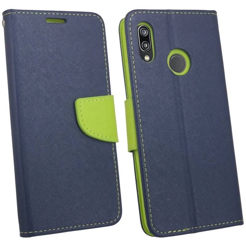 Huawei P20 Lite Handyhülle Tasche Flip Case Smartphone Schutzhülle Blau