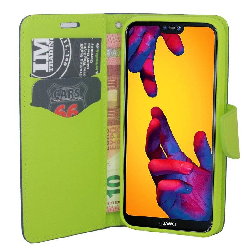 Huawei P20 Lite Handyhülle Tasche Flip Case Smartphone Schutzhülle Blau