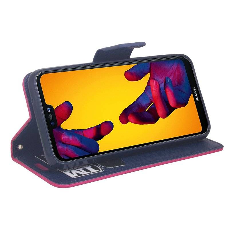 Huawei P20 Lite Handyhülle Tasche Flip Case Smartphone Schutzhülle Pink