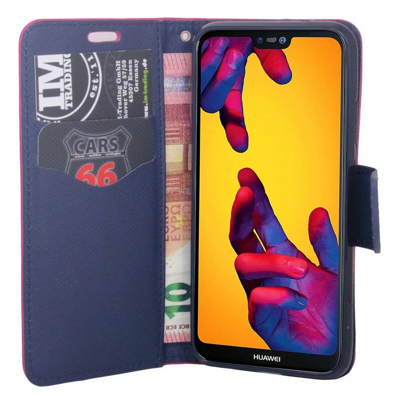Huawei P20 Lite Handyhülle Tasche Flip Case Smartphone Schutzhülle Pink