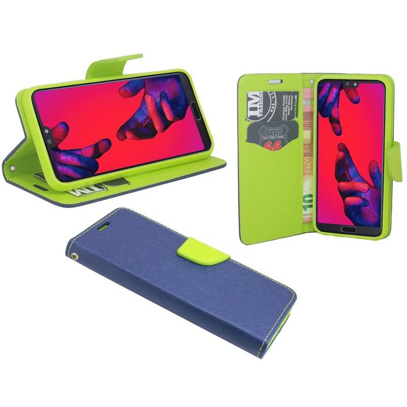 Huawei P20 Pro Handyhülle Tasche Flip Case Smartphone Schutzhülle Blau