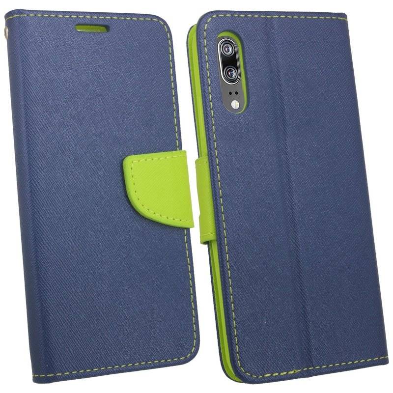 Huawei P20 Handyhülle Tasche Flip Case Smartphone Schutzhülle Blau