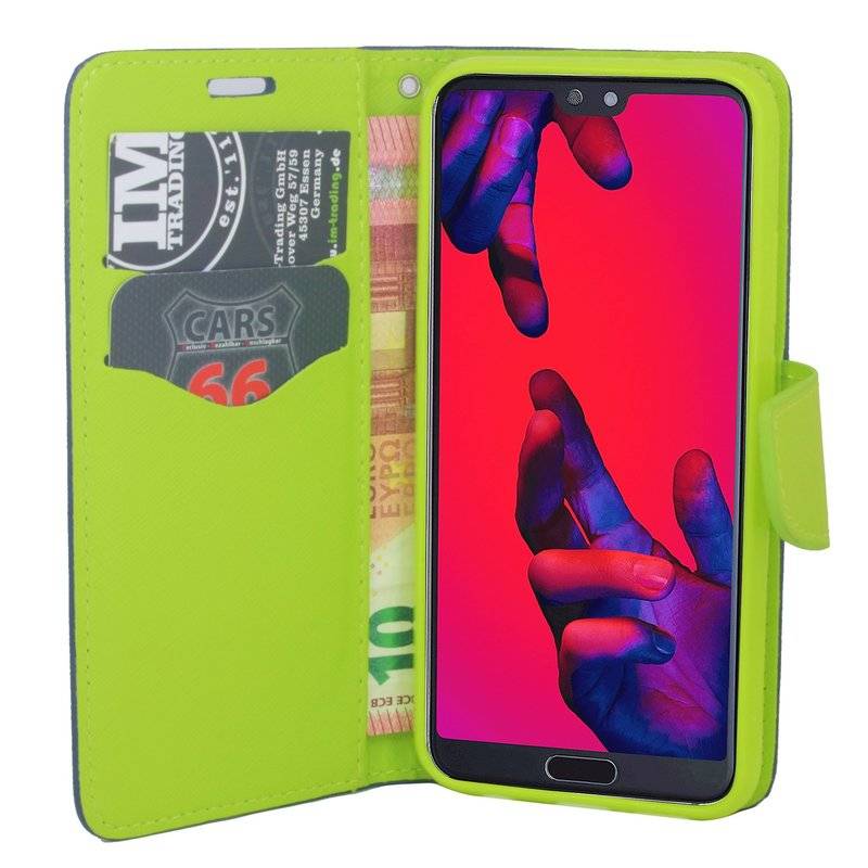 Huawei P20 Handyhülle Tasche Flip Case Smartphone Schutzhülle Blau