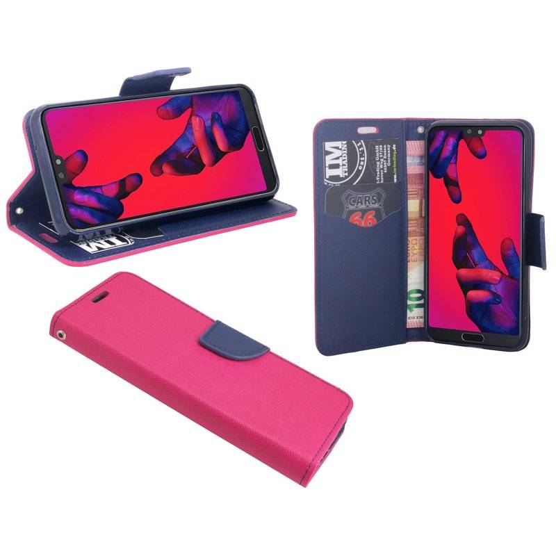 Huawei P20 Handyhülle Tasche Flip Case Smartphone Schutzhülle Pink
