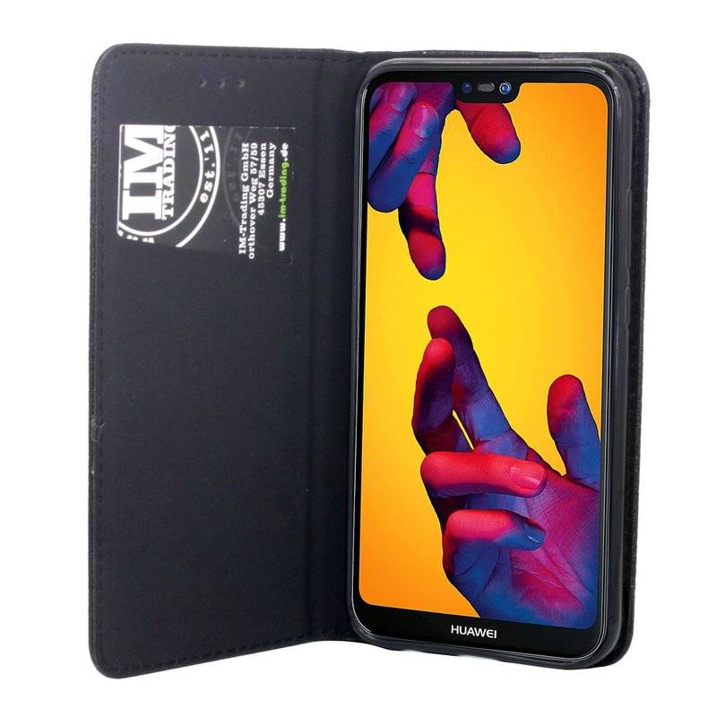 Huawei P20 Lite Handyhülle Tasche Flip Case Smartphone Schutzhülle Schwarz
