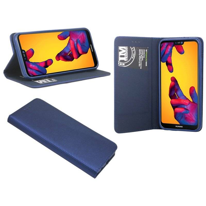 Huawei P20 Lite Handyhülle Tasche Flip Case Smartphone Schutzhülle Blau