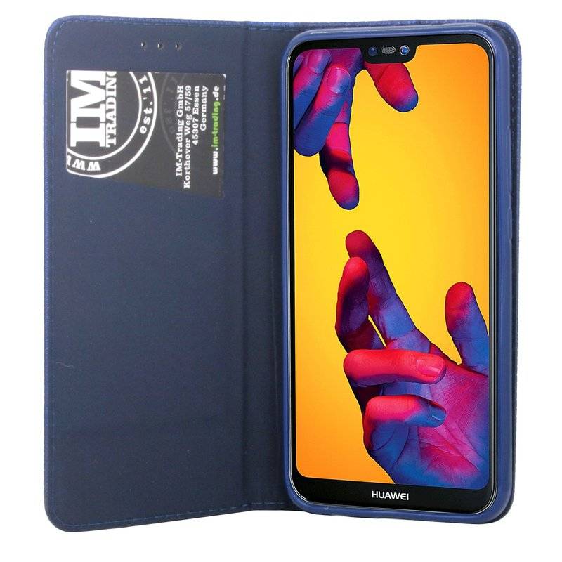 Huawei P20 Lite Handyhülle Tasche Flip Case Smartphone Schutzhülle Blau