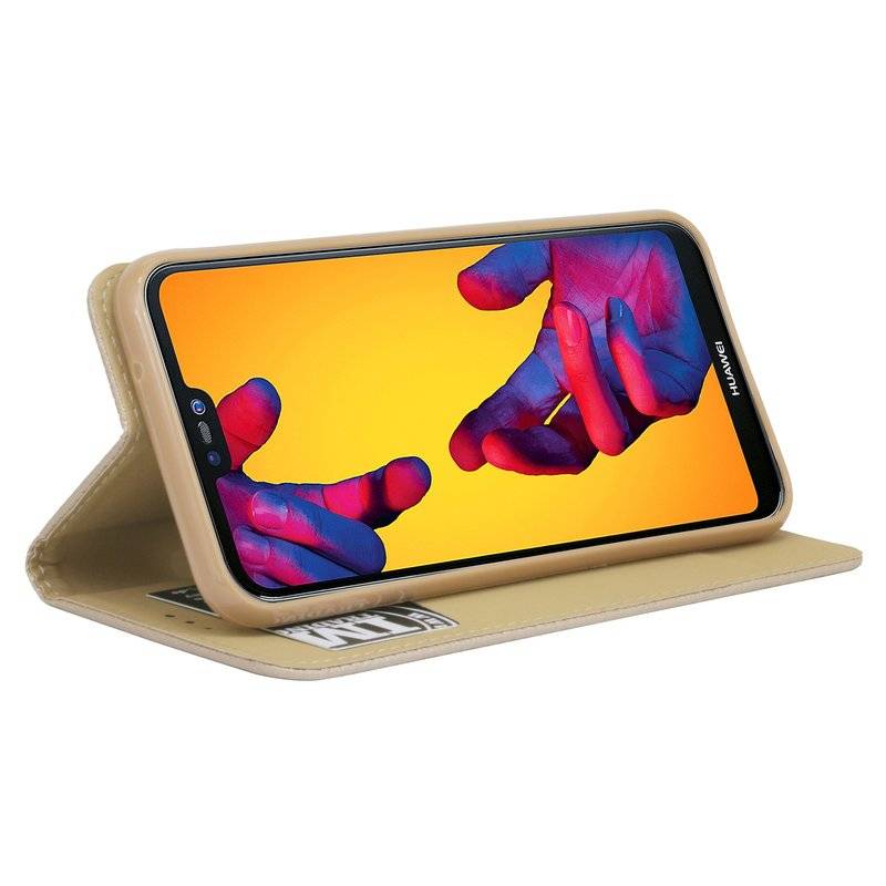 Huawei P20 Lite Handyhülle Tasche Flip Case Smartphone Schutzhülle Gold