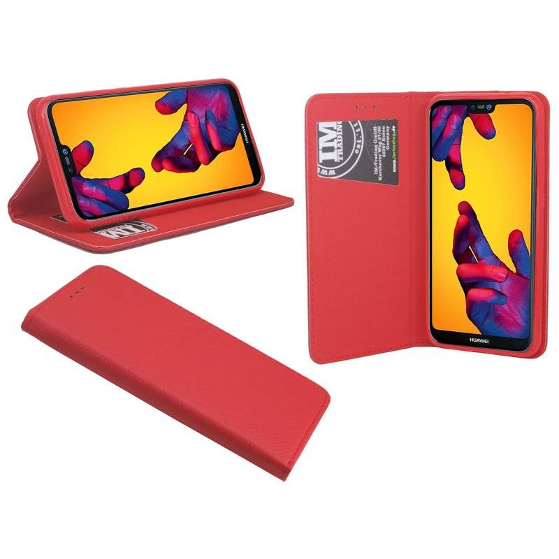 Huawei P20 Lite Handyhülle Tasche Flip Case Smartphone Schutzhülle Rot