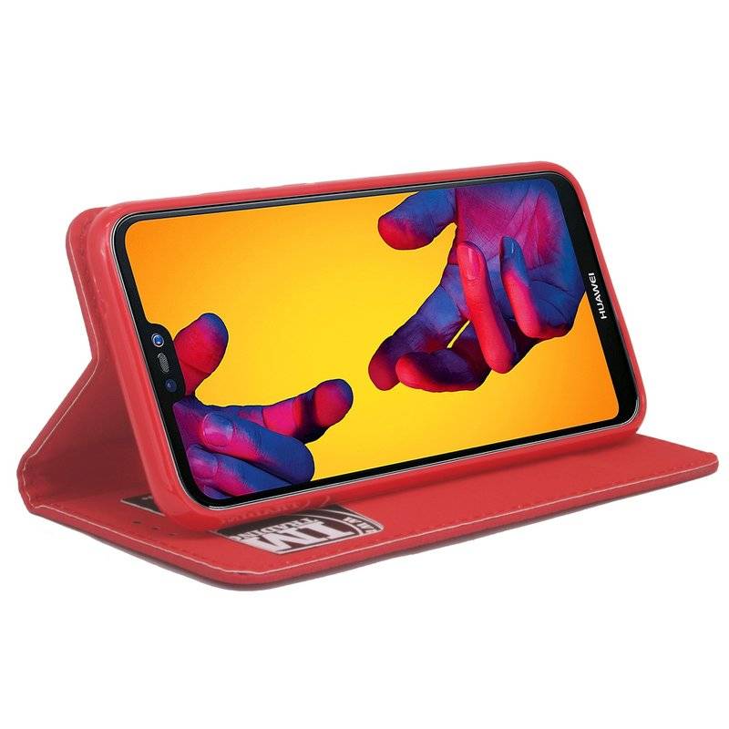 Huawei P20 Lite Handyhülle Tasche Flip Case Smartphone Schutzhülle Rot