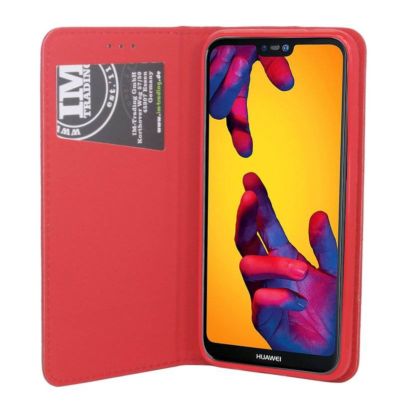 Huawei P20 Lite Handyhülle Tasche Flip Case Smartphone Schutzhülle Rot