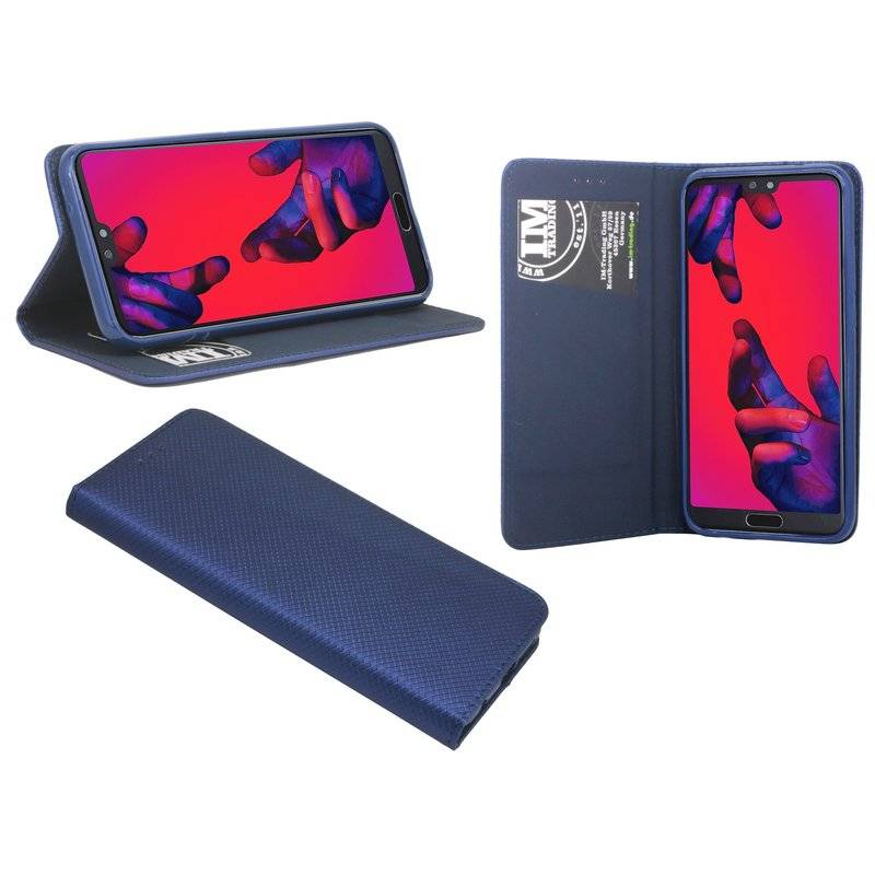 Huawei P20 Handyhülle Tasche Flip Case Smartphone Schutzhülle Blau