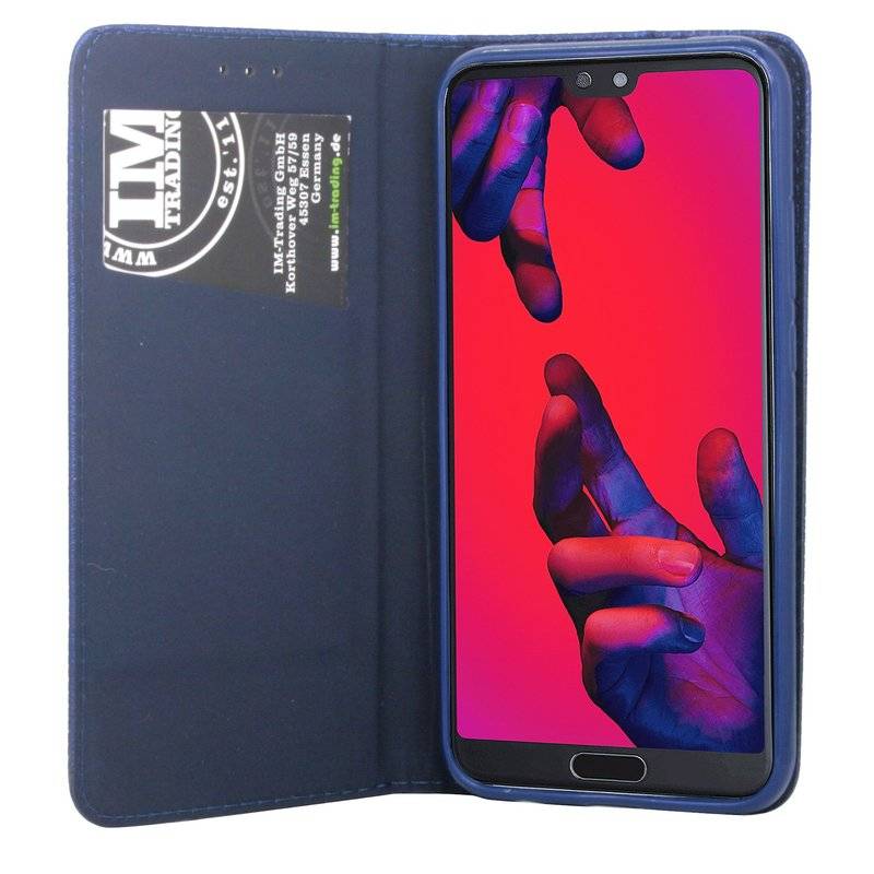 Huawei P20 Handyhülle Tasche Flip Case Smartphone Schutzhülle Blau