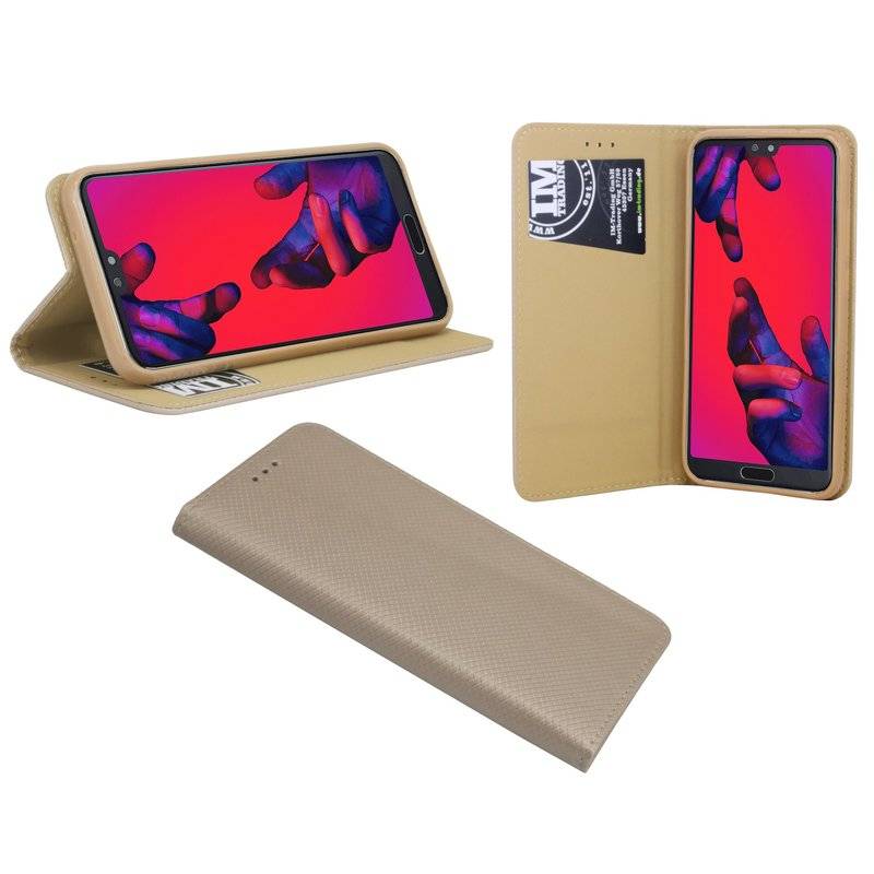 Huawei P20 Handyhülle Tasche Flip Case Smartphone Schutzhülle Gold