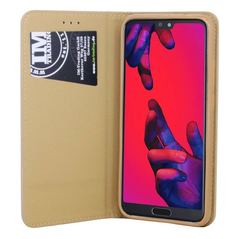 Huawei P20 Handyhülle Tasche Flip Case Smartphone Schutzhülle Gold