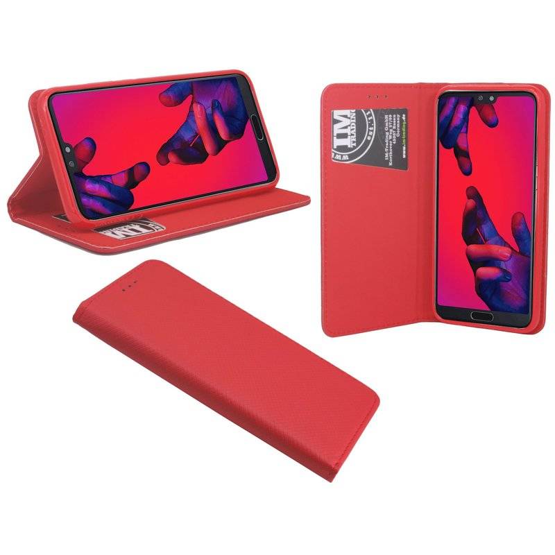 Huawei P20 Handyhülle Tasche Flip Case Smartphone Schutzhülle Rot