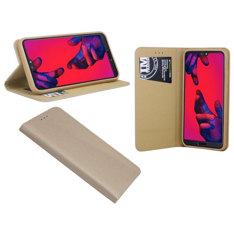 Huawei P20 Pro Handyhülle Tasche Flip Case Smartphone Schutzhülle Gold