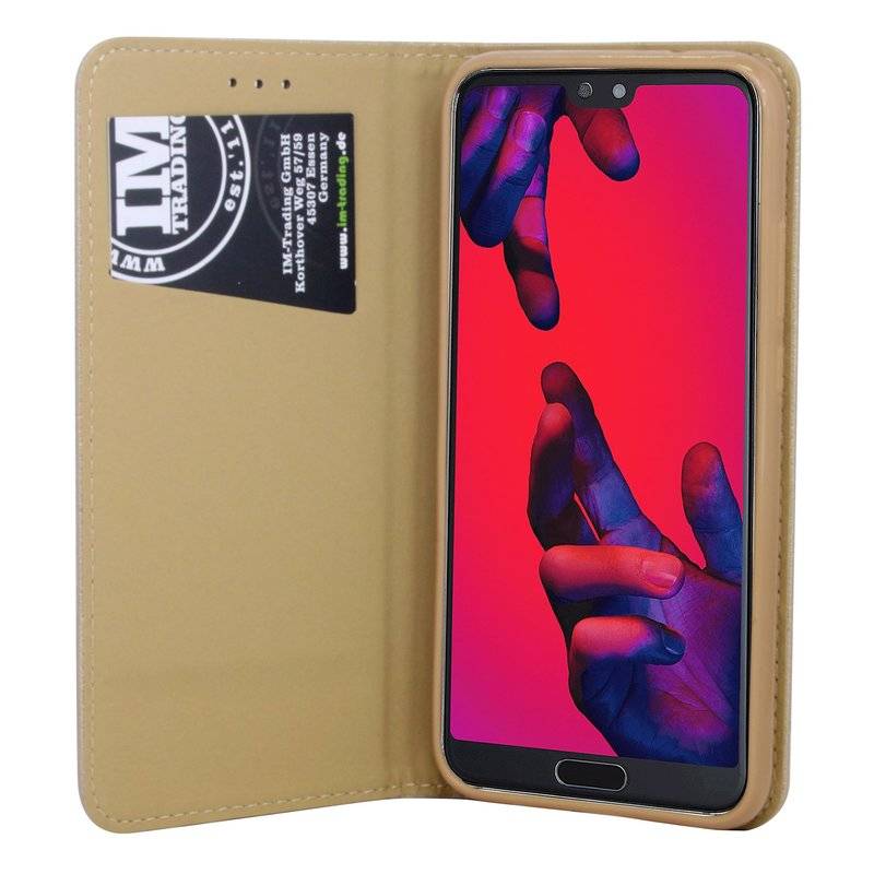 Huawei P20 Pro Handyhülle Tasche Flip Case Smartphone Schutzhülle Gold