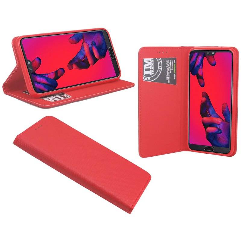 Huawei P20 Pro Handyhülle Tasche Flip Case Smartphone Schutzhülle Rot