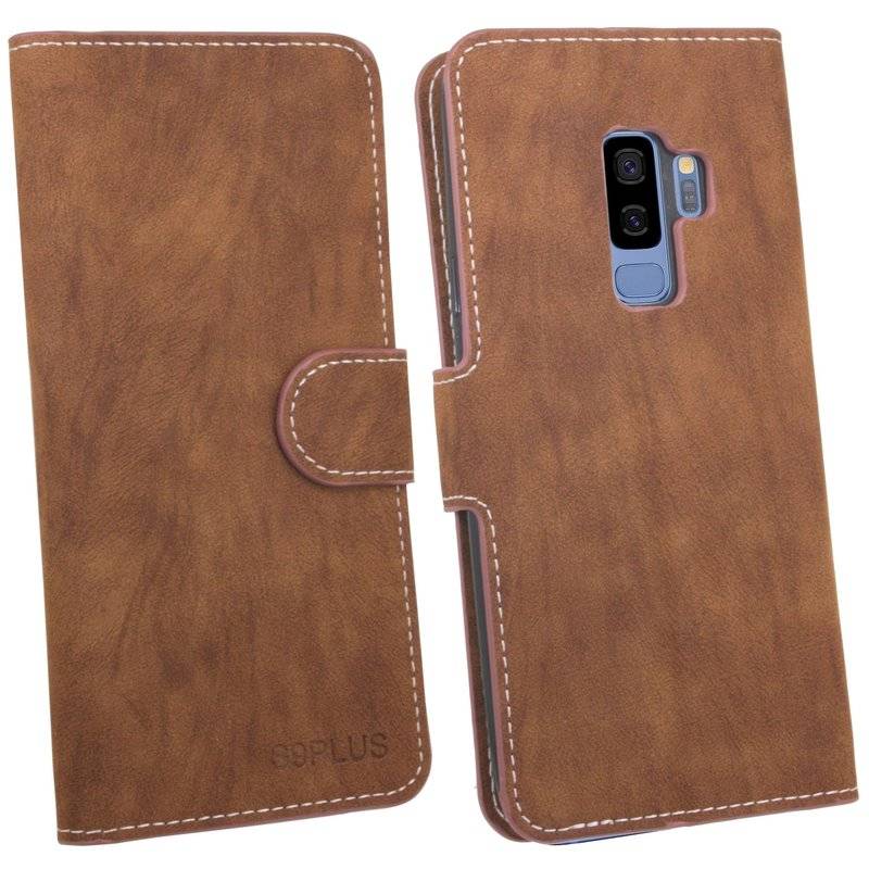 Samsung Galaxy S9 Plus Handyhülle Tasche Flip Case Smartphone Schutzhülle Braun