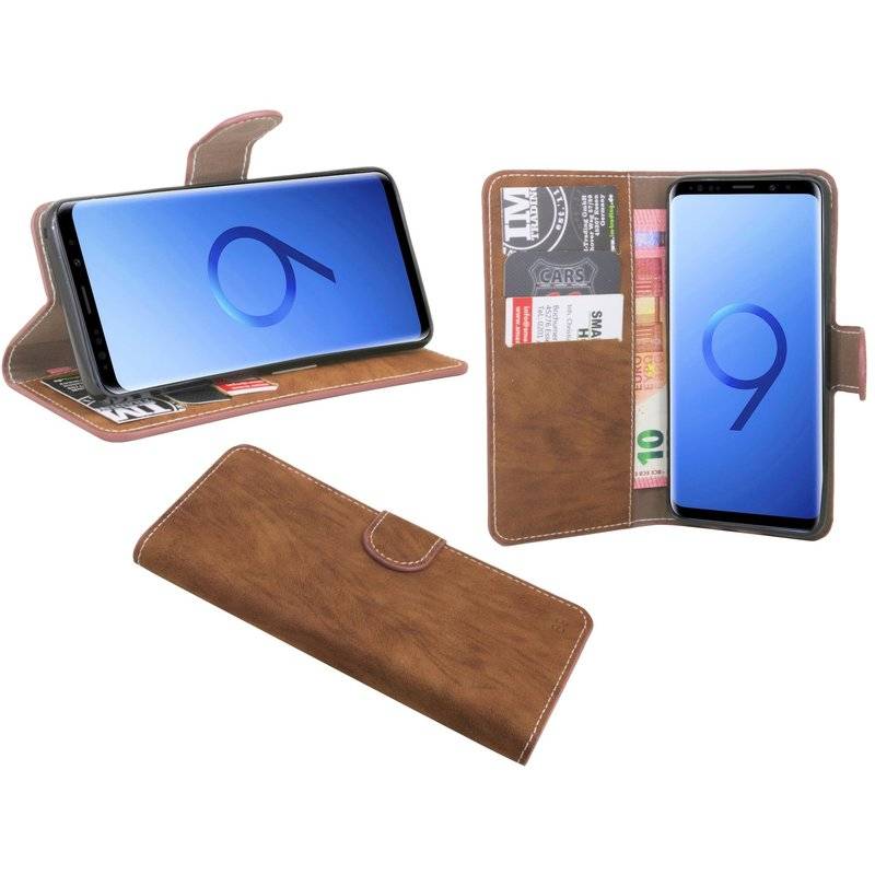 Samsung Galaxy S9 Handyhülle Tasche Flip Case Smartphone Schutzhülle Braun