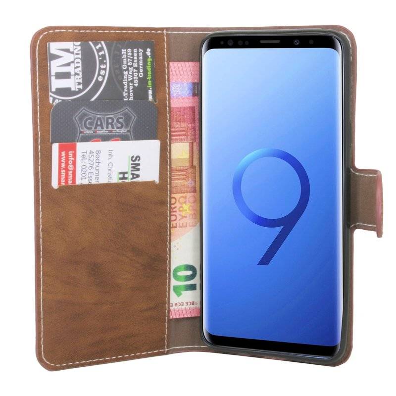 Samsung Galaxy S9 Handyhülle Tasche Flip Case Smartphone Schutzhülle Braun