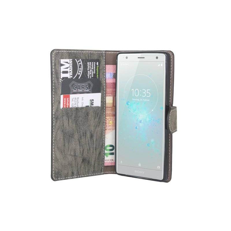 Sony Xperia XZ2 Handyhülle Tasche Flip Case Smartphone Schutzhülle Anthrazit