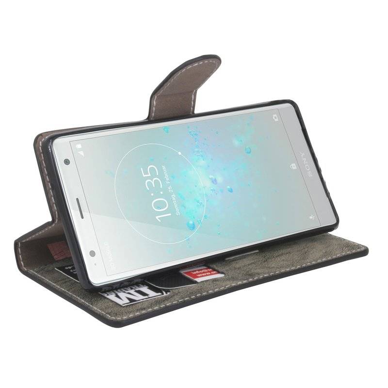 Sony Xperia XZ2 Handyhülle Tasche Flip Case Smartphone Schutzhülle Anthrazit