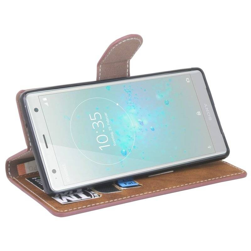 Sony Xperia XZ2 Handyhülle Tasche Flip Case Smartphone Schutzhülle Braun