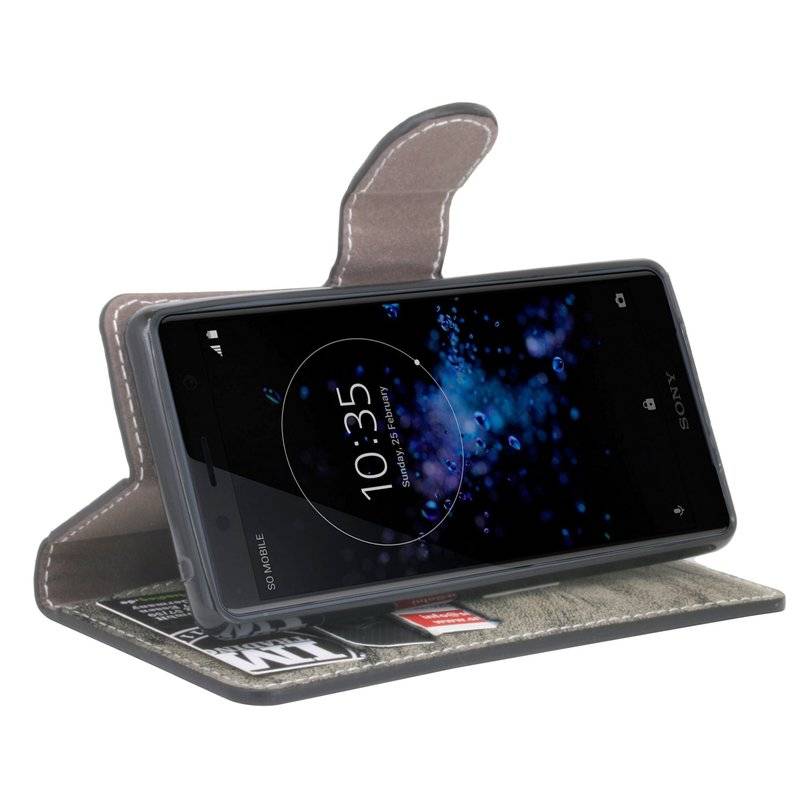 Sony Xperia XZ2 Compact Handyhülle Tasche Flip Case Smartphone Schutzhülle Anthrazit