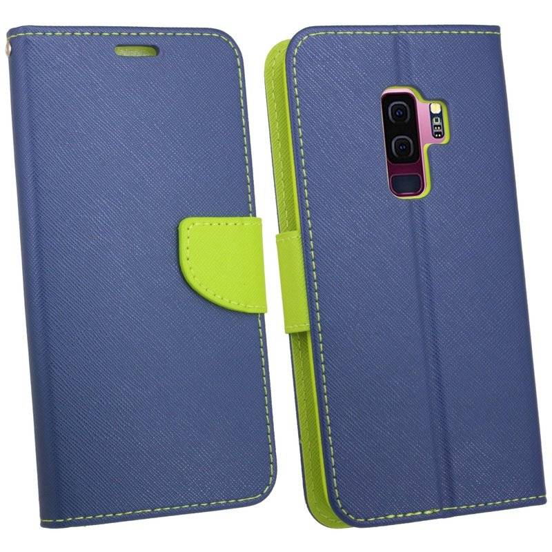 Samsung Galaxy S9 Plus Handyhülle Tasche Flip Case Smartphone Schutzhülle Blau