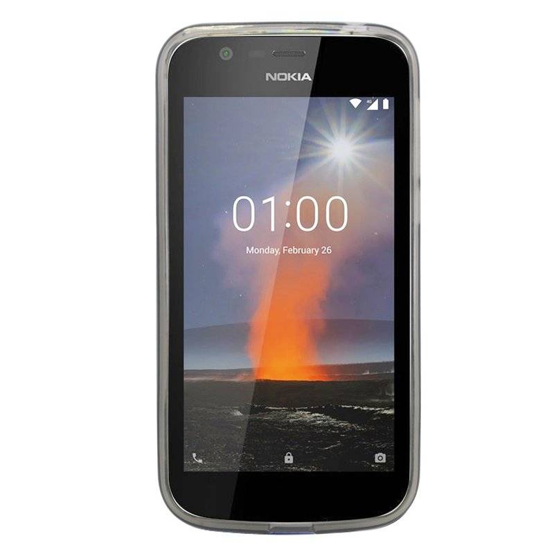 Nokia 1 Handy Silikon Schutzhülle Cover Case Grau