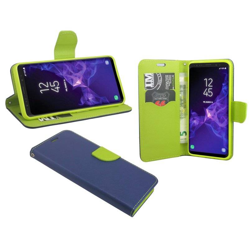 Samsung Galaxy S9 Handyhülle Tasche Flip Case Smartphone Schutzhülle Blau