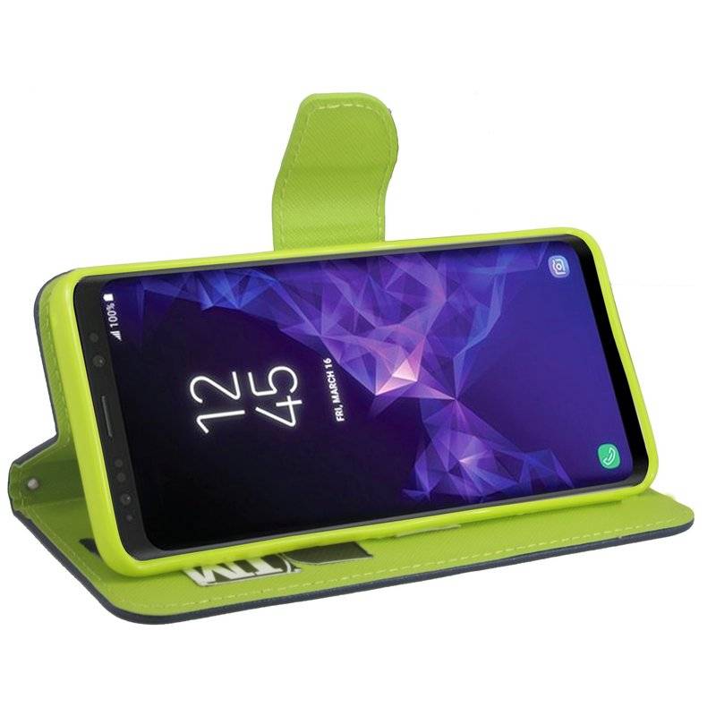 Samsung Galaxy S9 Handyhülle Tasche Flip Case Smartphone Schutzhülle Blau