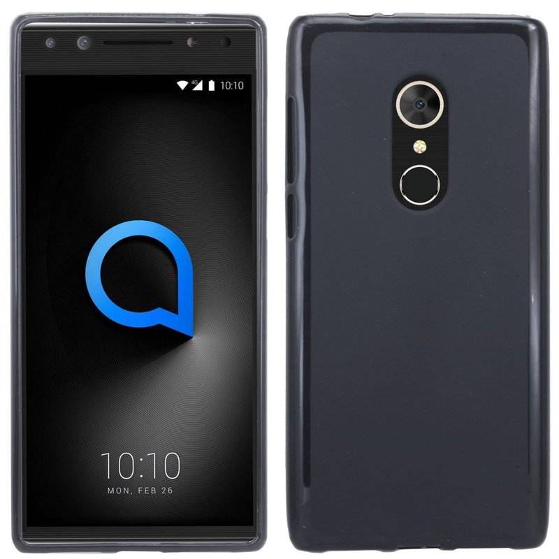 Alcatel A5 Handy Silikon Schutzhülle Cover Case Schwarz