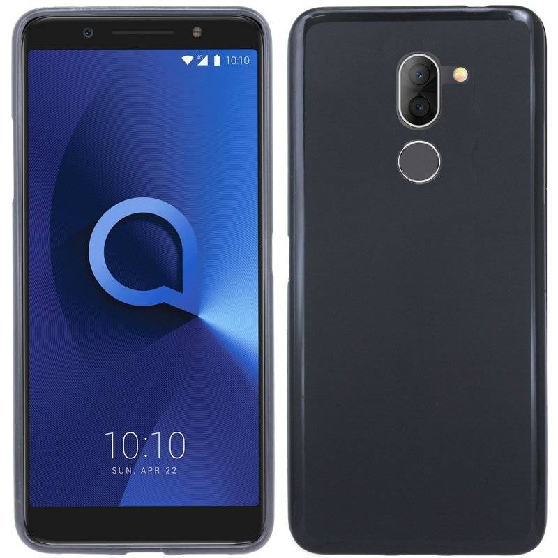 Alcatel 3X Handy Silikon Schutzhülle Cover Case Schwarz
