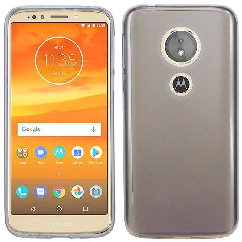 Motorola Moto E5 Plus Handy Silikon Schutzhülle Cover Case Grau