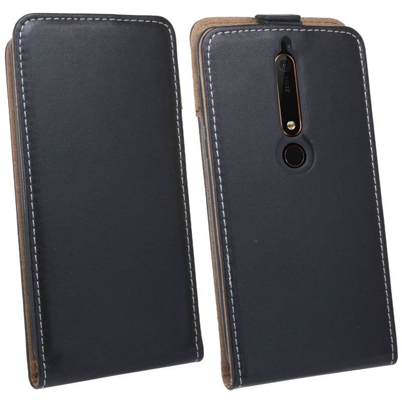 Nokia 6.1 2018 Handyhülle Tasche Flip Case Smartphone Schutzhülle Schwarz