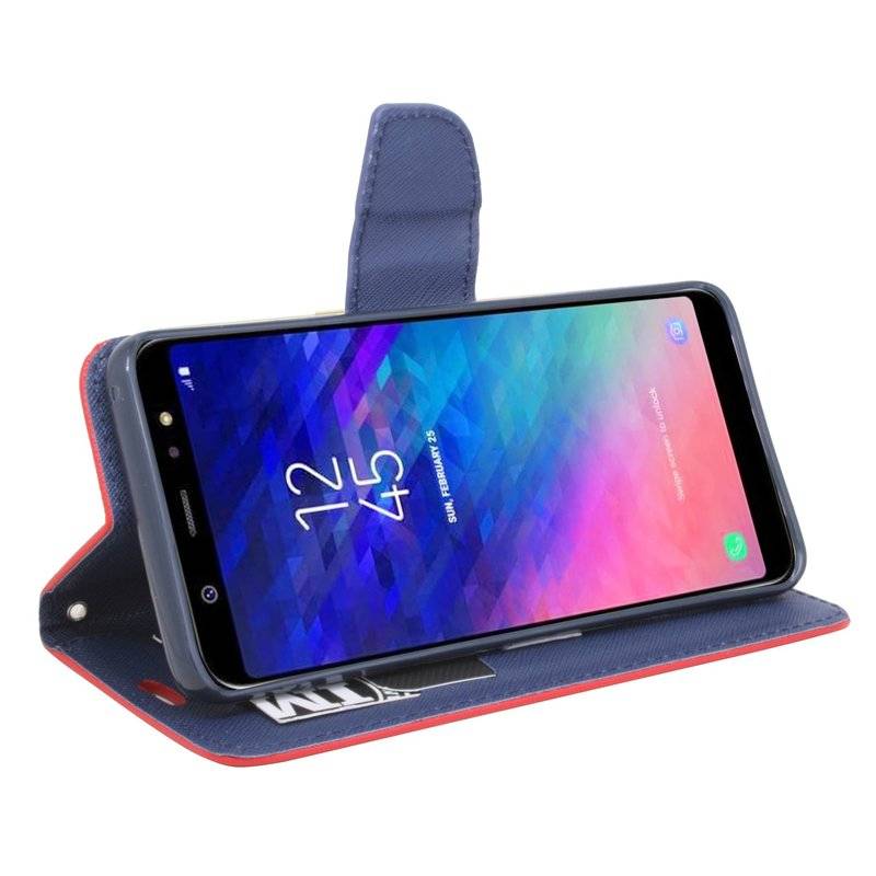 Samsung Galaxy A6 Plus Handyhülle Tasche Flip Case Schutzhülle Rot